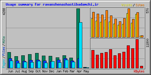 Usage summary for ravanshenashastibadamchi.ir